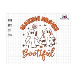 making brows bootiful svg, boojee ghost svg, bootiful halloween svg, eyebrow stylist ghost, eyebrow stylist gifts, trendy ghost svg, cricut