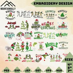 30+ green monster embroidery bundle, ew people embroidery, christmas bundle embroidery, movie christmas embroidery, christmas 2023
