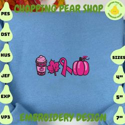 in october we wear embroidery designs, cancer awareness embroidery designs, breast cancer embroidery designs, pink ribbon embroidery designs