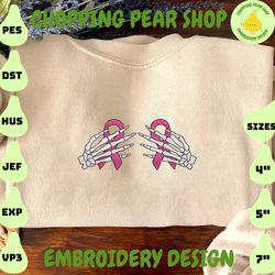 pink ribbon embroidery machine design, halloween spooky embroidery design, embroidery machine files, embroidery files