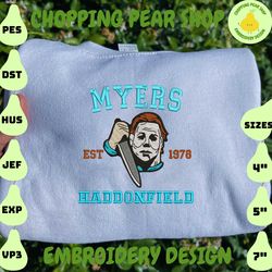 haddonfield embroidery, halloween embroidery, retro halloween embroidery, horror fans, micheal embroidery, halloween film embroidery