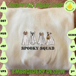 Retro Ghost Spooky Embroidery File, Ghost Dog Embroidery File, Spooky Halloween Embroidery Design