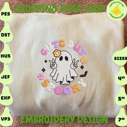 spooky vibes embroidery file, cute but spooky embroidery design, spooky halloween embroidery file, embroidery design