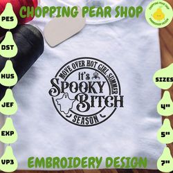 spooky halloween embroidery machine file, spooky bitch embroidery design, hello spooky embroidery design