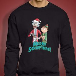 rick and morty   merry schwiftmas men&8217s sweatshirt