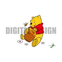 pooh honey bear design svg png cricut silhouette cartoon movie themed