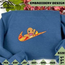 nike x chamander embroidered sweatshirts, nike sweater, nike sweatshirts, nike embroidered sweater/hoodies, swoosh shirt, pokemon shirts