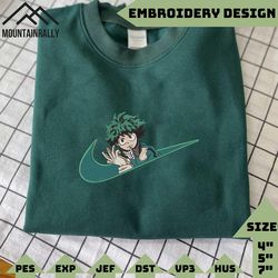 anime custom embroidered sweatshirt, nike x midoriya embroidered sweatshirt, custom anime embroidered crewneck, anime custom embroidered crewneck, best-selling custom embroidered sweatshirt