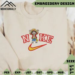 nike x luffy best unisex embroidered sweatshirt, manga embroidered sweatshirt, manga embroidered crewneck, anime sweatshirt, anime gift