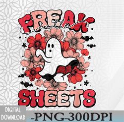 funny spooky freak in the sheets halloween floral ghost png digital download
