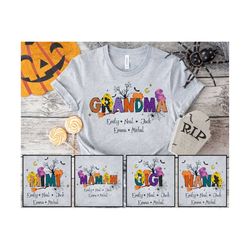 custom halloween nana png, grandma png, witch png, personalized grandma png, halloween png, grandma and kids, witch sisters shirt