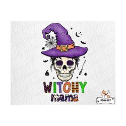 witchy mama png, happy halloween png, skull witch halloween png, mama halloween design png, halloween witch for sublimation