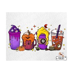 halloween coffee png, horror coffee png, cute scary fall halloween horror iced coffee pumpkin spice, happy halloween png, trick or treat png