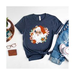 hippie santa shirt, christmas shirt, funny holiday gift, family christmas tee, retro santa shirt