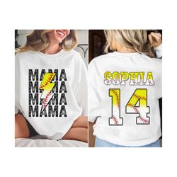 sport mama png for mothers day gift half baseball half softball number and alphabet png baseball png softball png alphabet letters mama png