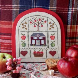 apple cottage cross stitch pattern country cross stitch house cross stitch chart counted cross stitch