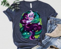 disney the little mermaid ursula sea witch painting shirt, disney family matching shirt, disneyland trip outfits