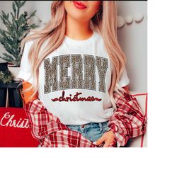 leopard print merry christmas png, merry christmas png, merry png, christmas png, digital download, christmas sublimatio