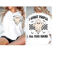 ghost people year round svg, cool ghost halloween, retro svg, halloween svg, designs downloads, shirt design, sublimatio