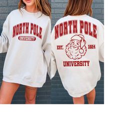 north pole university svg png sublimation, north pole svg, retro santa png, christmas shirt svg, retro christmas png, sa