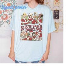 vintage disney princess characters group christmas shirt, princess christmas shirt, princess group shirt, princess match