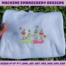 green monster squad embroidery design, movie christmas embroidery machine file, happy christmas embroidery design for shirt, christmas 2023 embroidery file, green monster