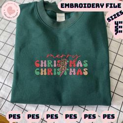 christmas embroidery designs, merry christmas embroidery designs, retro christmas embroidery, winter embroidery files, leopard pattern