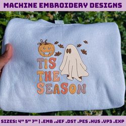 tis the season embroidery design, retro spooky embroidery, halloween embroidery design, spooky season embroidery