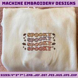 retro spooky vibes halloween, spooky vibes embroidery design, halloween embroidery file, spooky season embroidery machine file