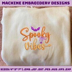 spooky vibes embroidery design, stay spooky craft embroidery design, spooky halloween embroidery file, digital download