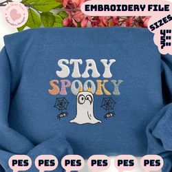 spooky vibes embroidery design, spooky halloween craft embroidery design, stay spooky embroidery machine design