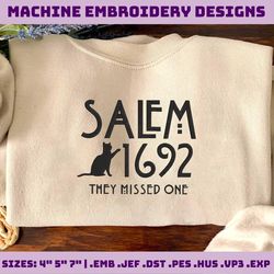 salem 1692 embroidery machine design, they missed one embroidery design, witch halloween embroidery file