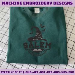 salem university embroidery machine design, salem 1692 embroidery design, halloween witches embroidery file