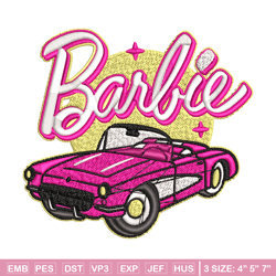 barbie girl pink car embroidery, barbie girl pink car embroidery, logo design, embroidery file, digital download.