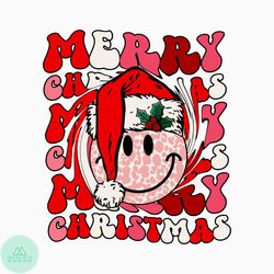 retro merry christmas smiley face svg graphic design file