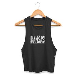 state of kansas womans crop tanktop tee