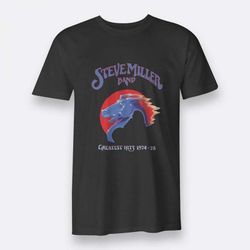steve miller band greatest hits black tee t-shirt men&8217s sz s-3xl