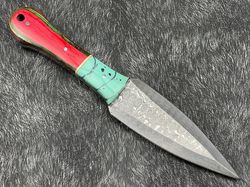 'custom hand forged damascus steel skinning knife hunting knife