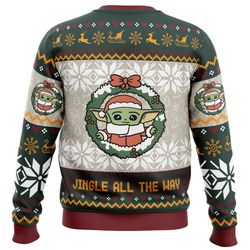 jingle all the way mandalorian star wars all over print hoodie 3d zip hoodie 3d ugly christmas sweater 3d fleece hoodie