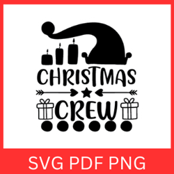 christmas crew svg, christmas lights svg, merry christmas svg, holiday svg, santa crew svg, santa hat svg
