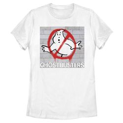 subway ghost graffiti &8211 ghostbusters  white t-shirt, women&8217s