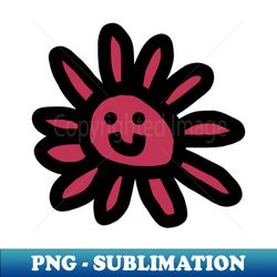 daisy flower smiley face graphic viva magenta - vintage sublimation png download - vibrant and eye-catching typography