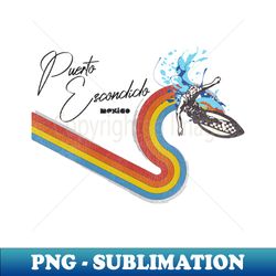 retro 70s80s style rainbow surfing wave mexico - unique sublimation png download - perfect for creative projects