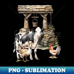 farm life - retro png sublimation digital download - perfect for creative projects