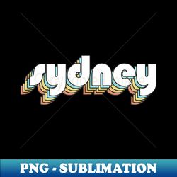 Sydney - Retro Rainbow Typography Faded Style - Aesthetic Sublimation Digital File - Spice Up Your Sublimation Projects