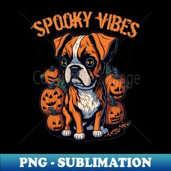 funny puppy boxer lover halloween spooky vibes - modern sublimation png file - bold & eye-catching