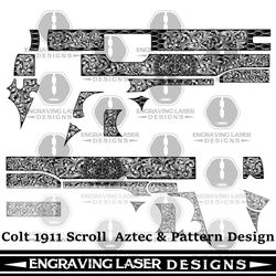 engraving laser designs colt 1911 scroll aztec & pattern design