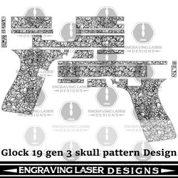 engraving laser design glock 19 gen 3 skull pattern design