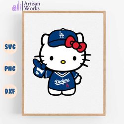 cute hello kitty baseball la dodgers svg