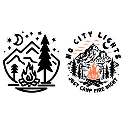 camping fire lover adventure no city lights just camping svg